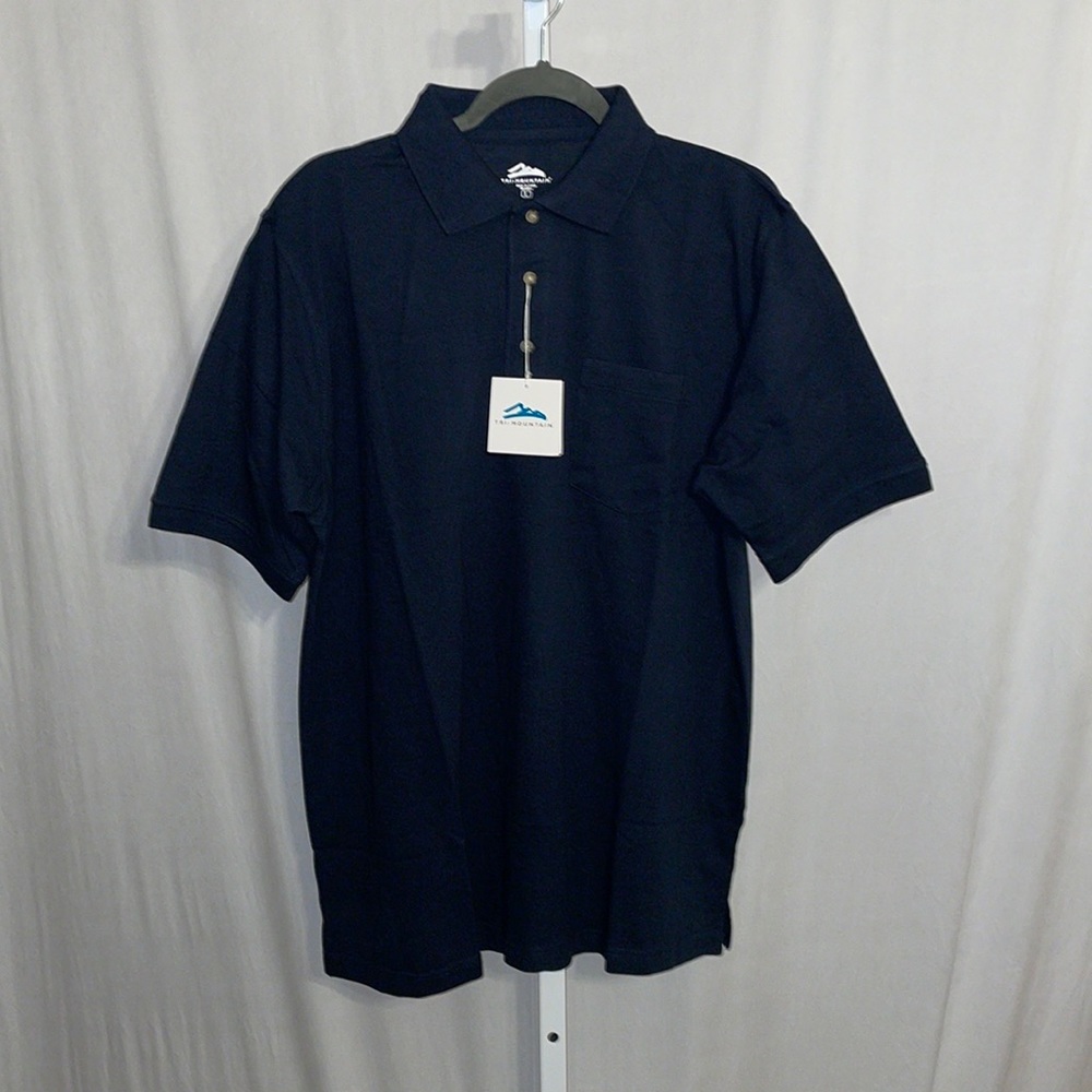 Tri-Mountain Short Sleeve Knit Polo Large NWT